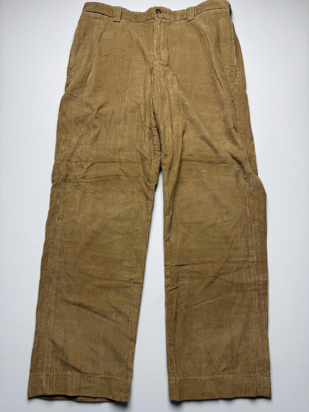 L.L. Bean Pants Mens 36 Beige Corduroy Straight Classic Casual Khaki Chino